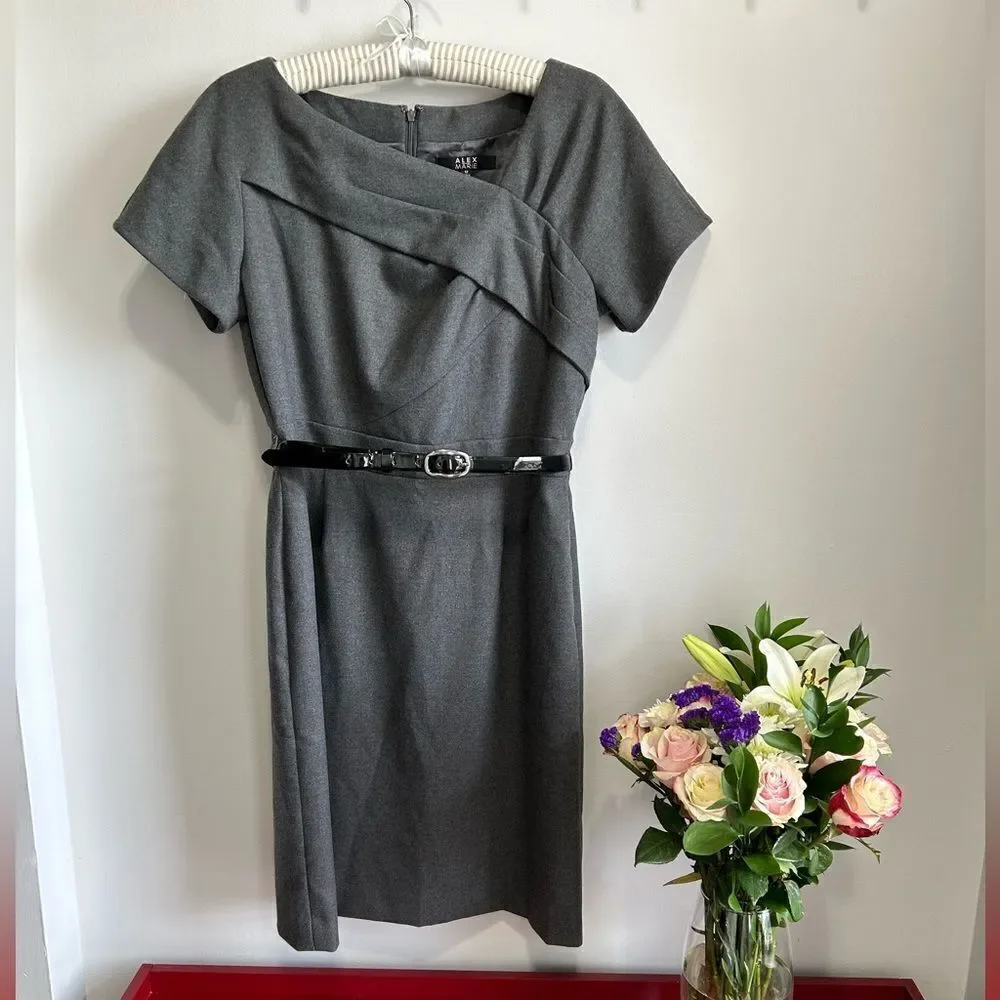 Alex Marie Charcoal Grey Sheath Dress